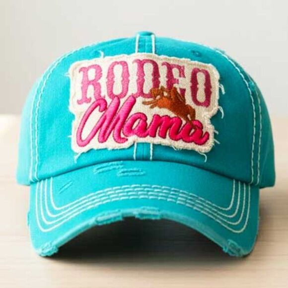 2/$30 Ladies Teal Rodeo Mama Female Baseball Hat - Picture 3 of 9